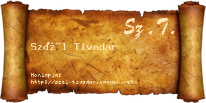 Szél Tivadar névjegykártya